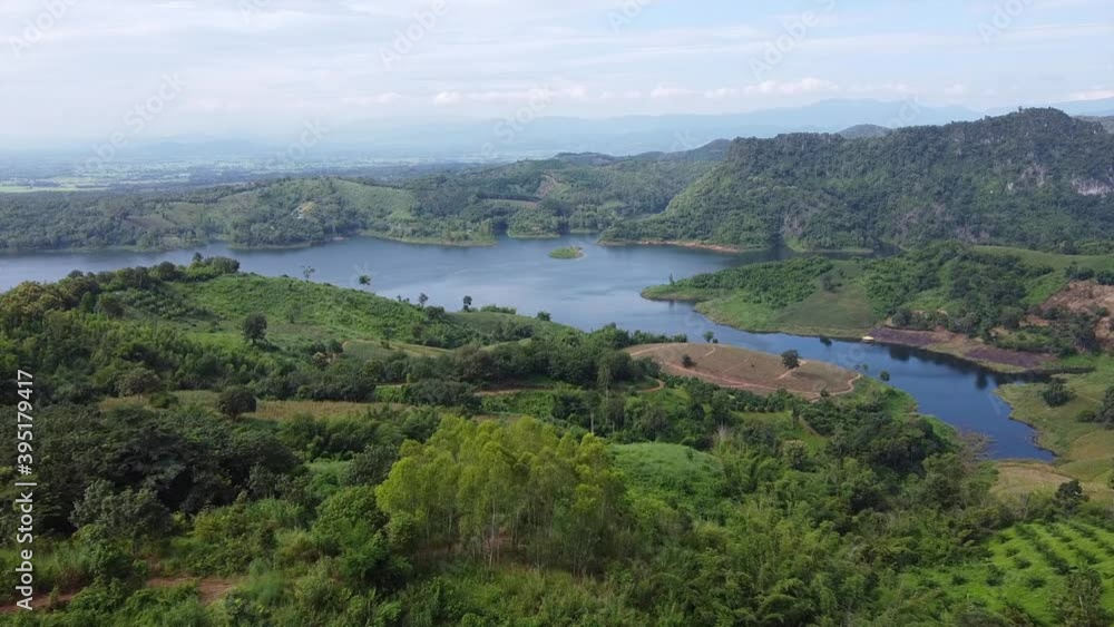 Aerial view from drone of Mae Suai Reservoir in Chiang rai province, Thailand Aerial view from drone of Mae Suai Reservoir in Chiang rai province, Thailand