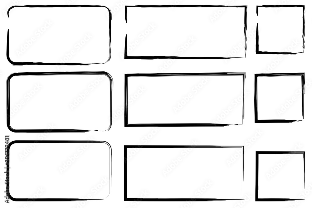 Sketch set with black brush strokes rectangles. Hand drawn abstract vector set. Outline drawing. Stock image. EPS 10. Sketch set with black brush strokes rectangles. Hand drawn abstract vector set. Outline drawing. Stock image. EPS 10.