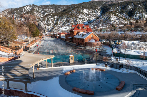 Aerial Hot Springs Glenwood Springs are the largest rocky mountains in the world photo