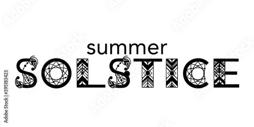 Summer solstice lettering. Elements for invitations, posters, greeting cards