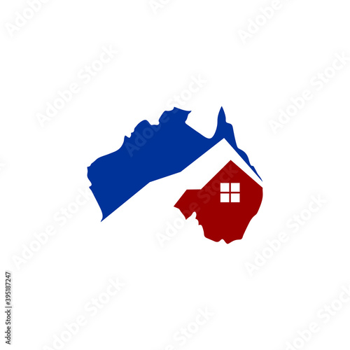 australian home realty and property logo design vector