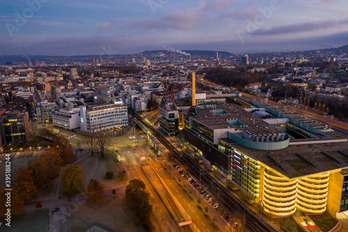 arial view of zurich in the christmas time  © Heiner