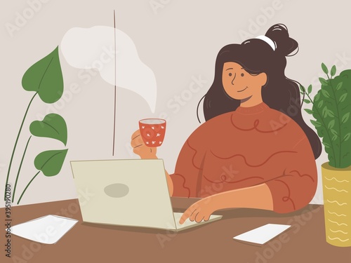 young women using laptops. Studying, browsing internet, social media, blogging. Online education or communication concept.