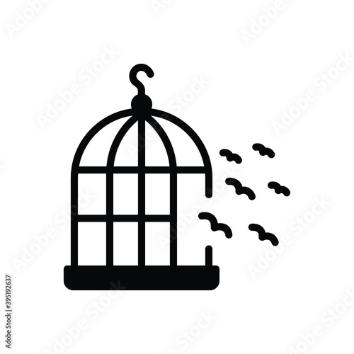 Black solid icon for freedom