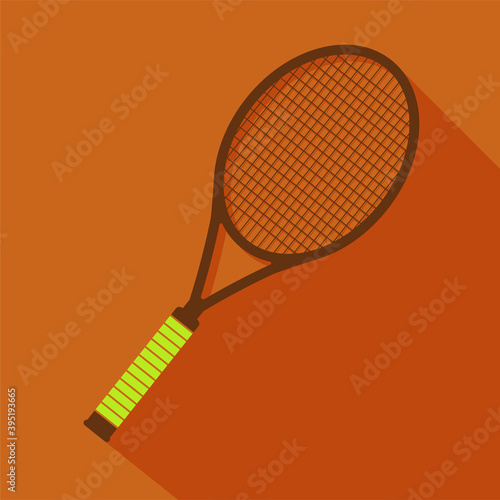 tennis racket in color. Sport equipment, inventory. Symbol for mobile application or web. Vector © RNko