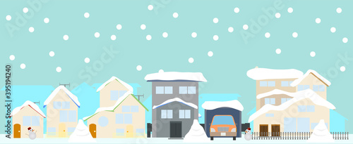 Wallpaper Mural 雪積もる街の大雪のイメージイラスト Torontodigital.ca