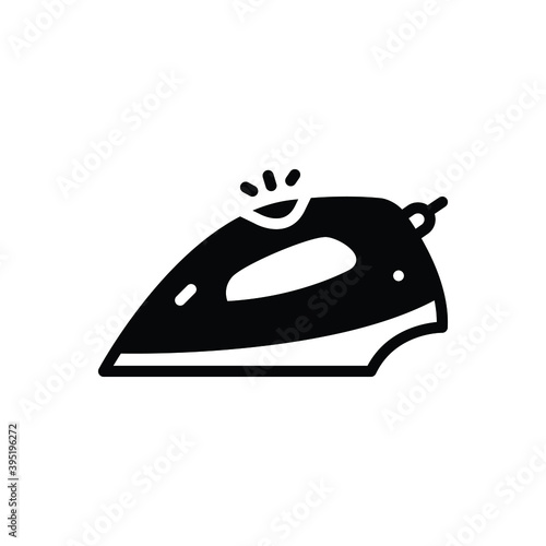 Black solid icon for iron ironing
