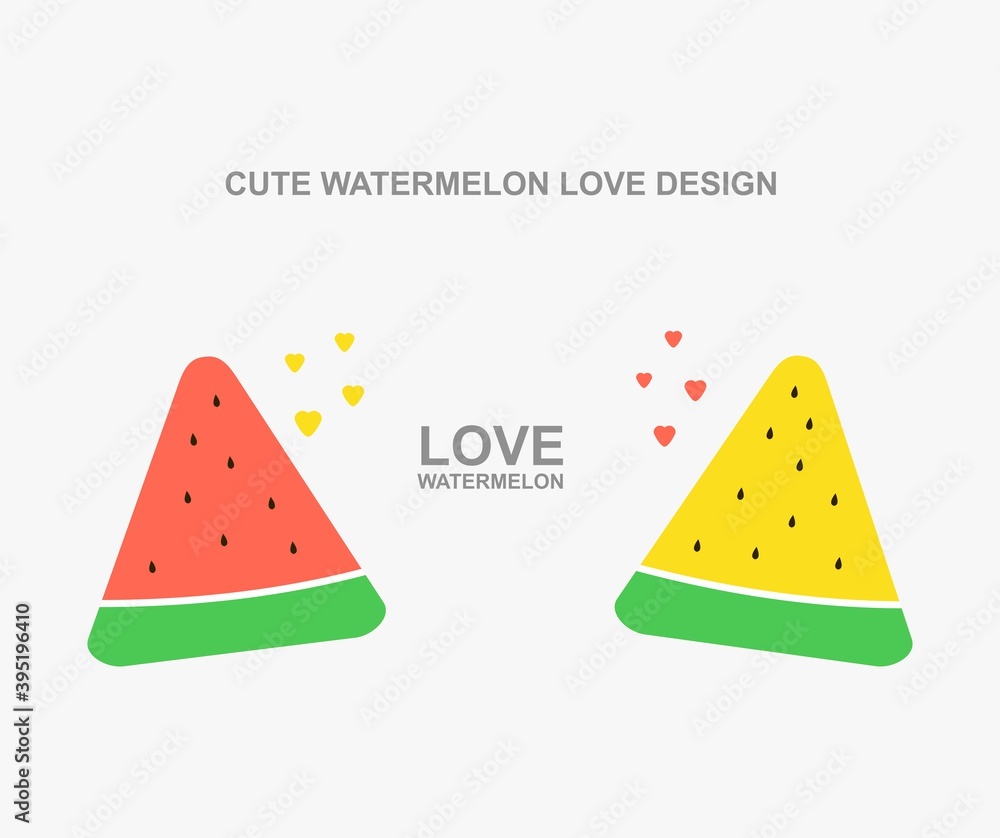 Cute Watermelon love illustration design Cute Watermelon love illustration design