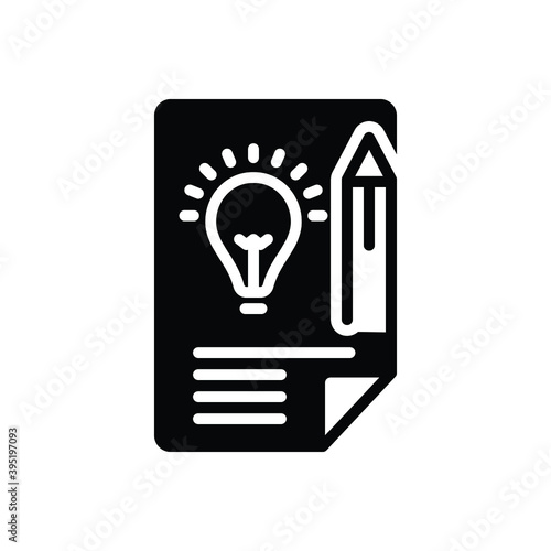 Black solid icon for brief