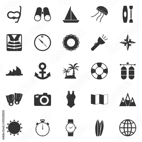 Diving icons on white background