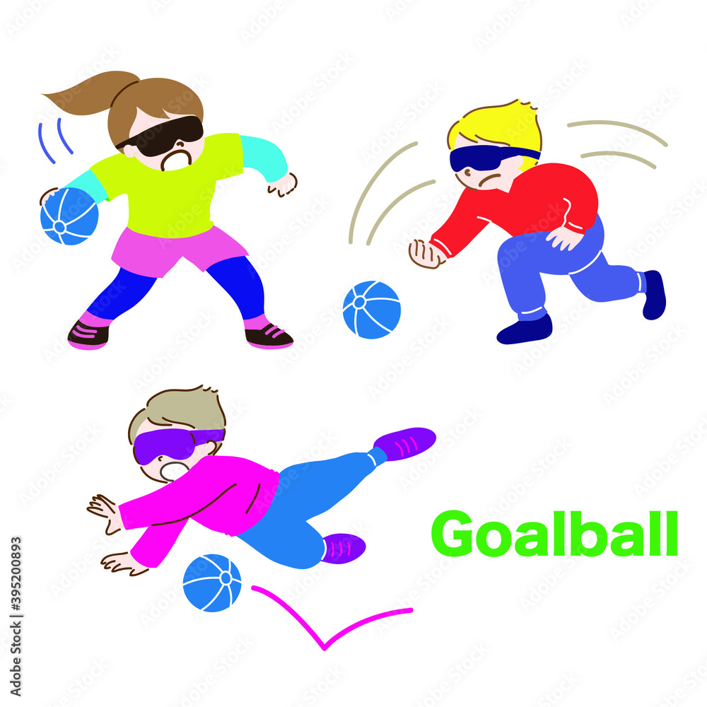 Goalball that blindfolds and distinguishes the sound inside the ball