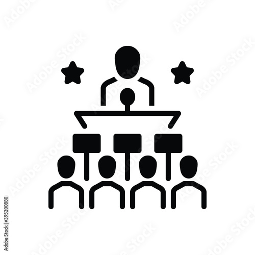Black line icon for politically