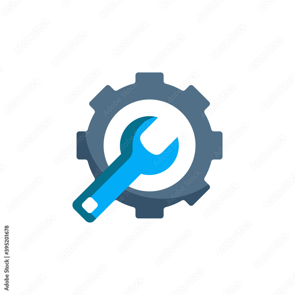 wrench and gear icon vector illustration design wrench and gear icon vector illustration design