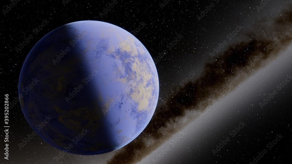 Fototapeta premium Deep space planets in the starlight. science fiction illustration