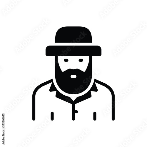 Black solid icon for israeli