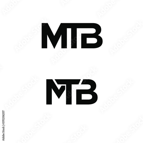mtb monogram font logo icon design 