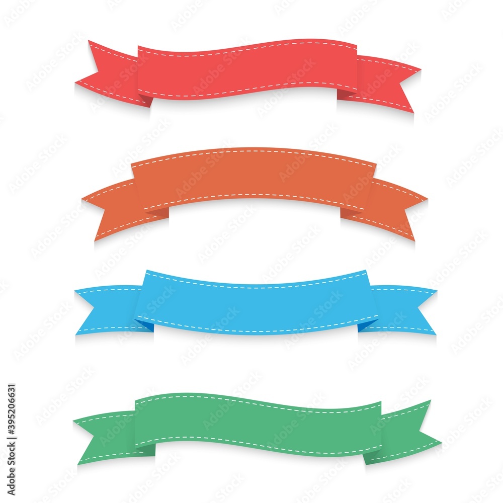 Vector set of ribbon banner.