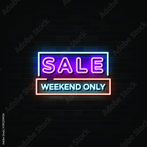 Wallpaper Mural Sale Weekend Only Neon Signs Vector. Torontodigital.ca