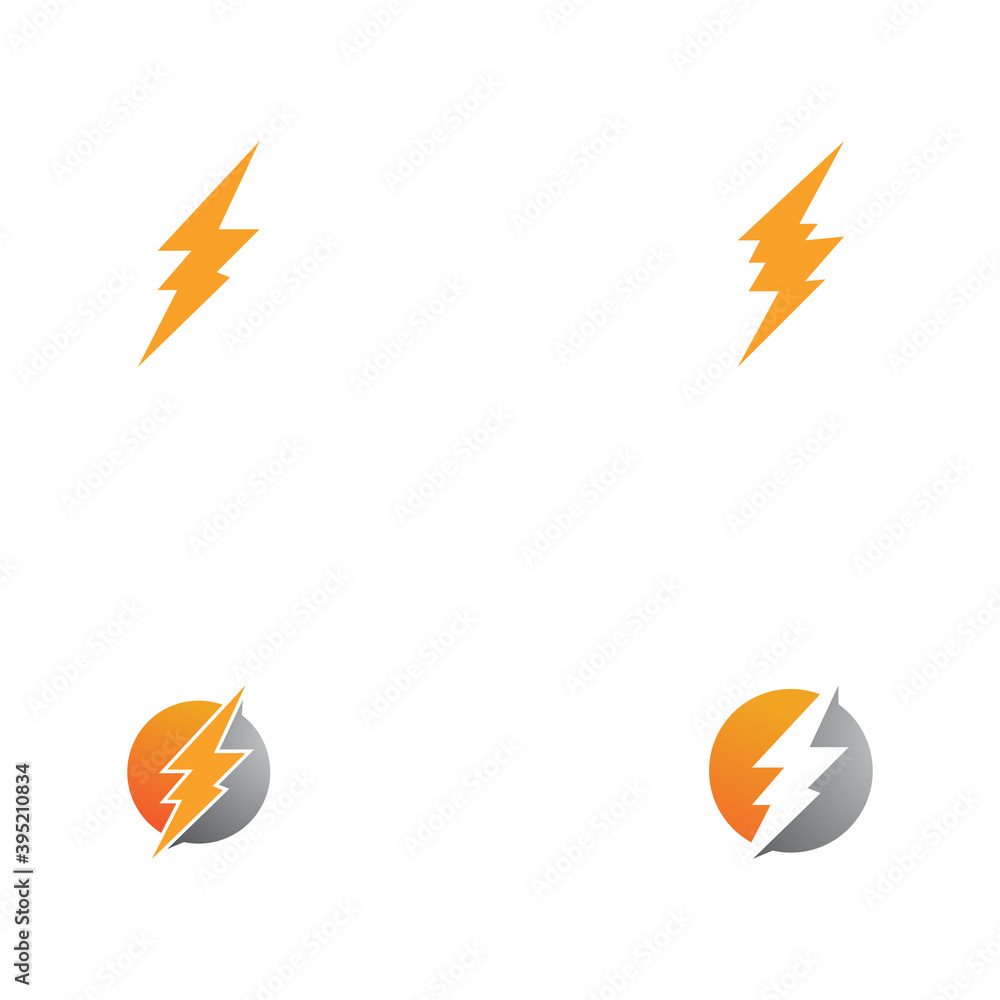 Set Lightning Logo Template vector symbol Set Lightning Logo Template vector symbol