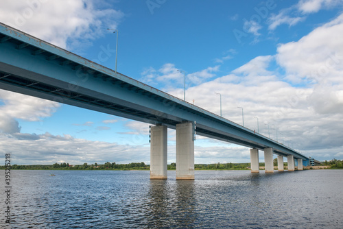 Jubilee automobile bridge across the Volga river in the city of Yaroslavl, Russia © Konstantin