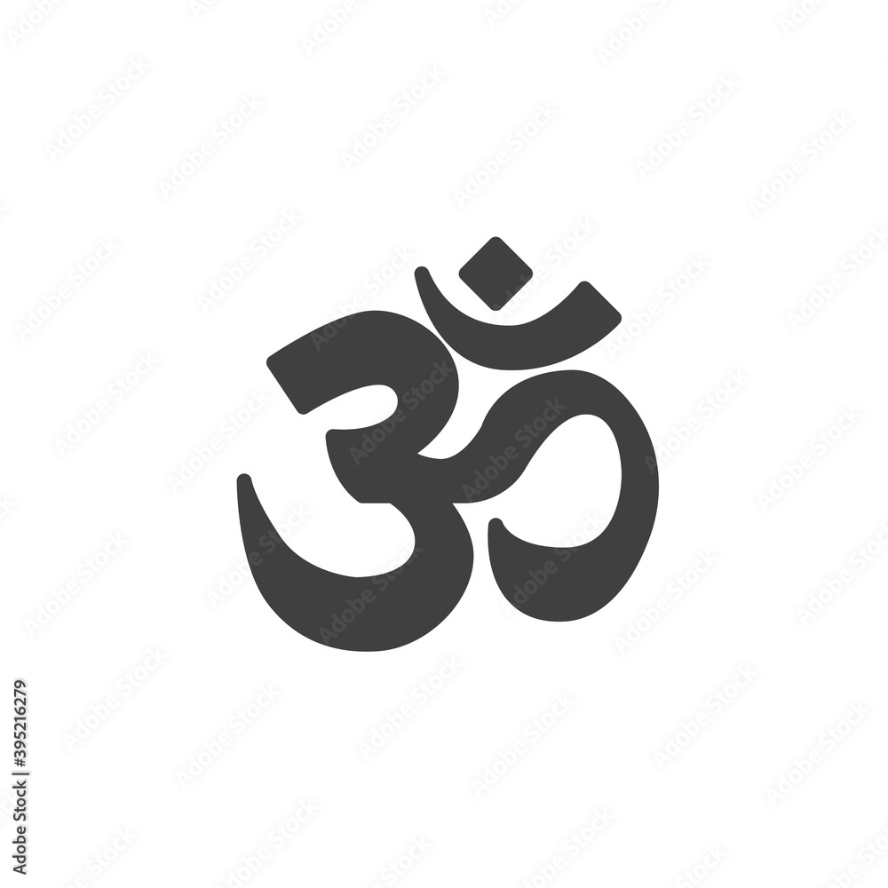 Om sign vector icon. filled flat sign for mobile concept and web design. glyph icon. Aum om symbol, logo illustration. Vector graphics - obrazy, fototapety, plakaty 