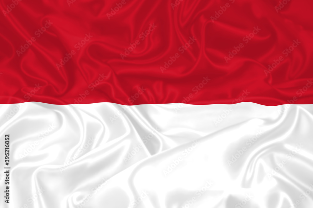 Indonesia Flag waving. National flag of Indonesia with waves and wind. Official colors and proportion. Indonesian Flag