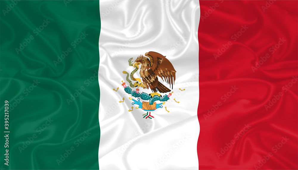 Mexico Flag waving. National flag of Mexico with waves and wind ...
