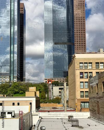 SKYLINE AND CITYSCAPE WITH SKY AND CLOUD REFLECTION