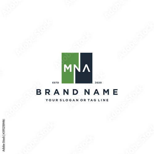 letter MNA square logo design vector