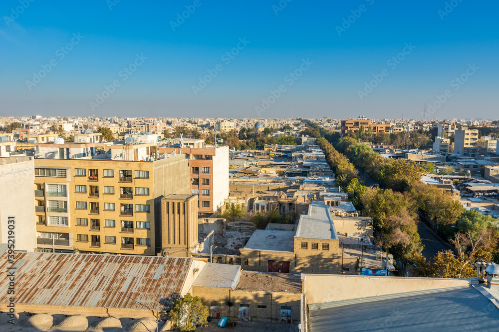 Aerial view of residential building skyline of Isfahan of Iran, one of the most famous historic city in the middle east.