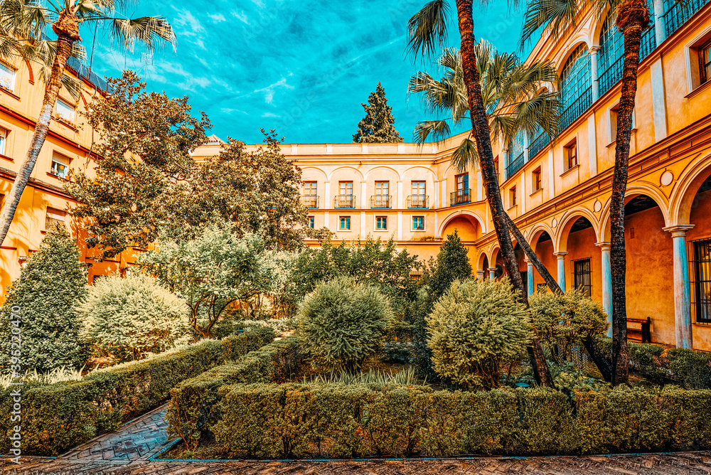  Panoramic view of inner patio- Garden of the Prince (Jardin del