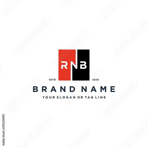 letter RNB square logo design vector