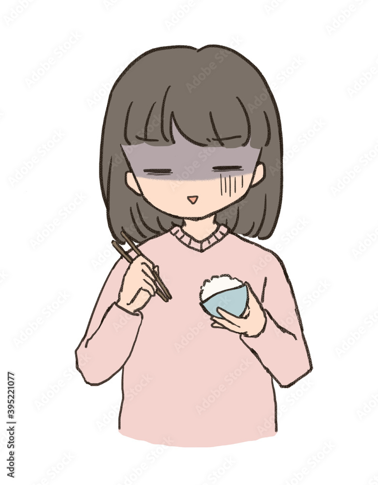 ご飯を食べる 女性 げっそり ご飯を食べる 女性 げっそり