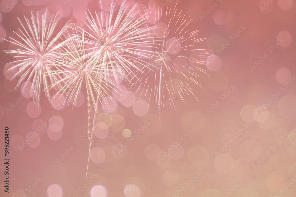 Abstract bokeh and fireworks background for new year 2021, new year decoration for background Abstract bokeh and fireworks background for new year 2021, new year decoration for background