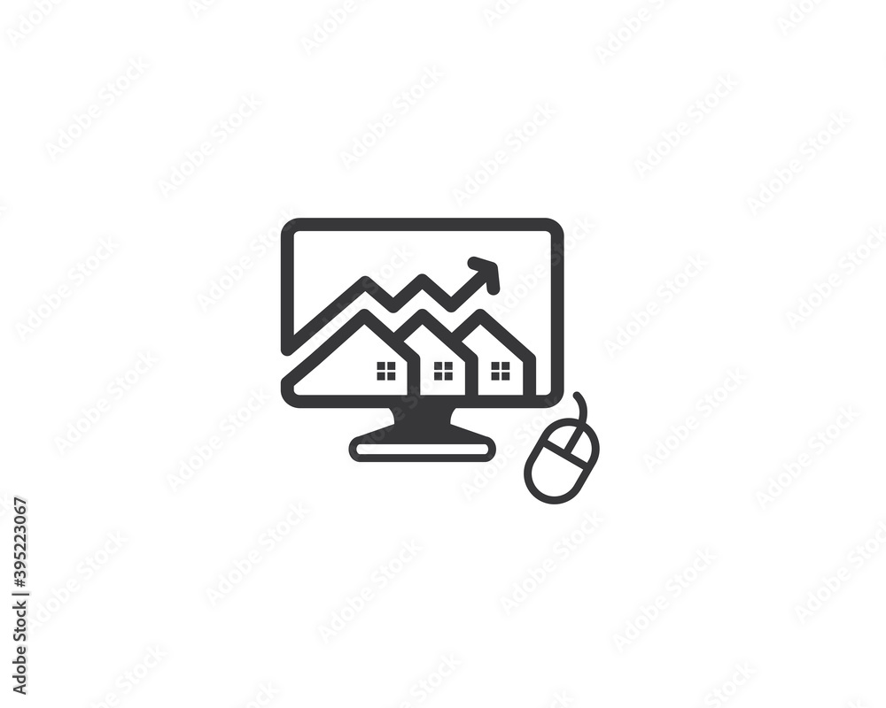 Real estate logo design template. Online shop tech logo vector Real estate logo design template. Online shop tech logo vector