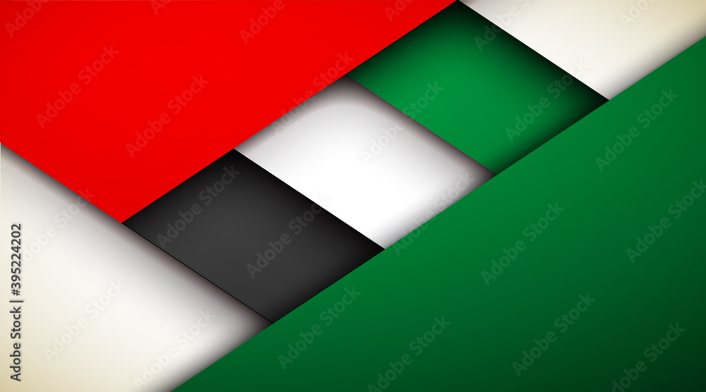 flat paper illustration card Spirit of the union, 48 National day, United Arab Emirates, 2 December. UAE 48 Independence Day background in national flag color theme Celebration banner with ribbon flag flat paper illustration card Spirit of the union, 48 National day, United Arab Emirates, 2 December. UAE 48 Independence Day background in national flag color theme Celebration banner with ribbon flag