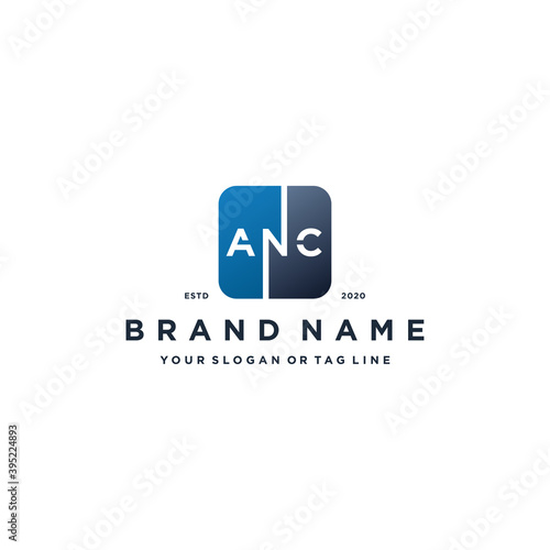 letter ANC rounded square gradient color logo design vector photo
