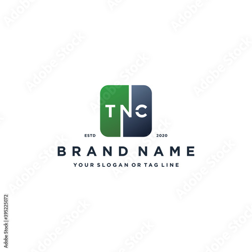 letter TNC rounded square gradient color logo design vector photo