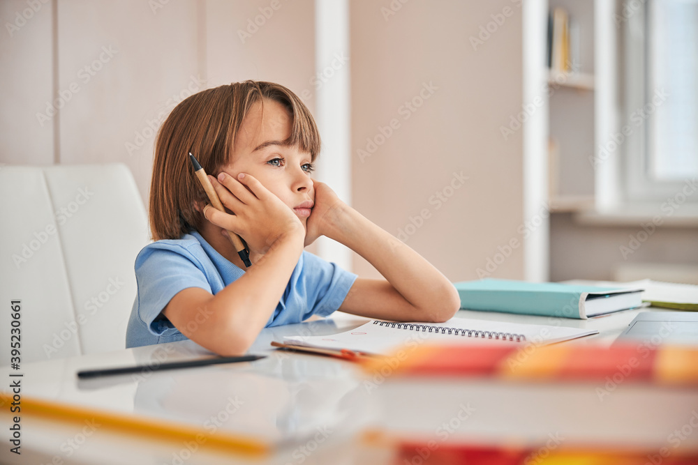 Child having too much homework during the distant learning Child having too much homework during the distant learning