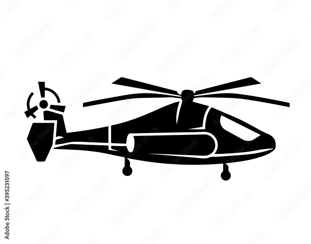 Silhouette of helicopter on white background Silhouette of helicopter on white background