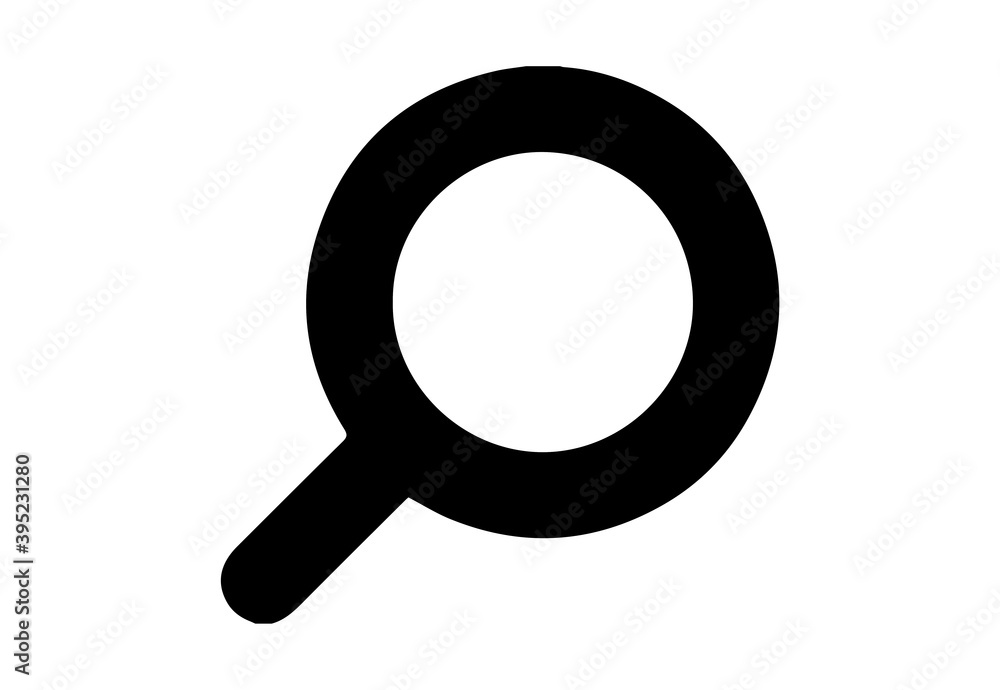 Silhouette of magnifying glass over white background Silhouette of magnifying glass over white background