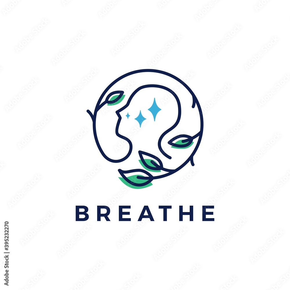 breath leaf logo vector icon illustration breath leaf logo vector icon illustration