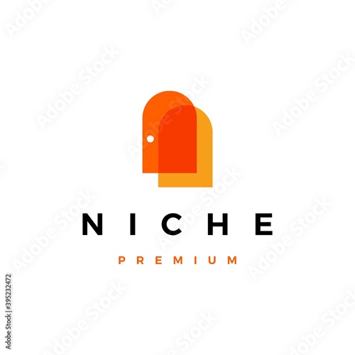 niche door french curve logo vector icon illustration