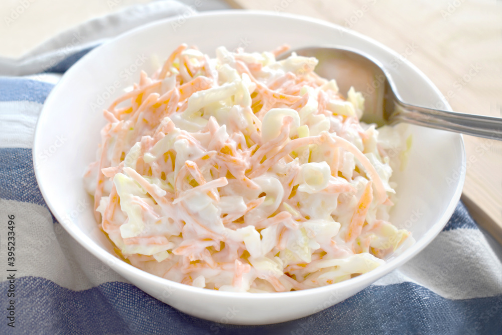 Coleslaw salad with carrot and cabbage. Coleslaw salad with carrot and cabbage.