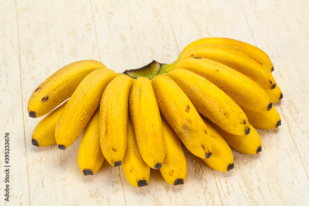Ripe sweet Mini banana heap Ripe sweet Mini banana heap