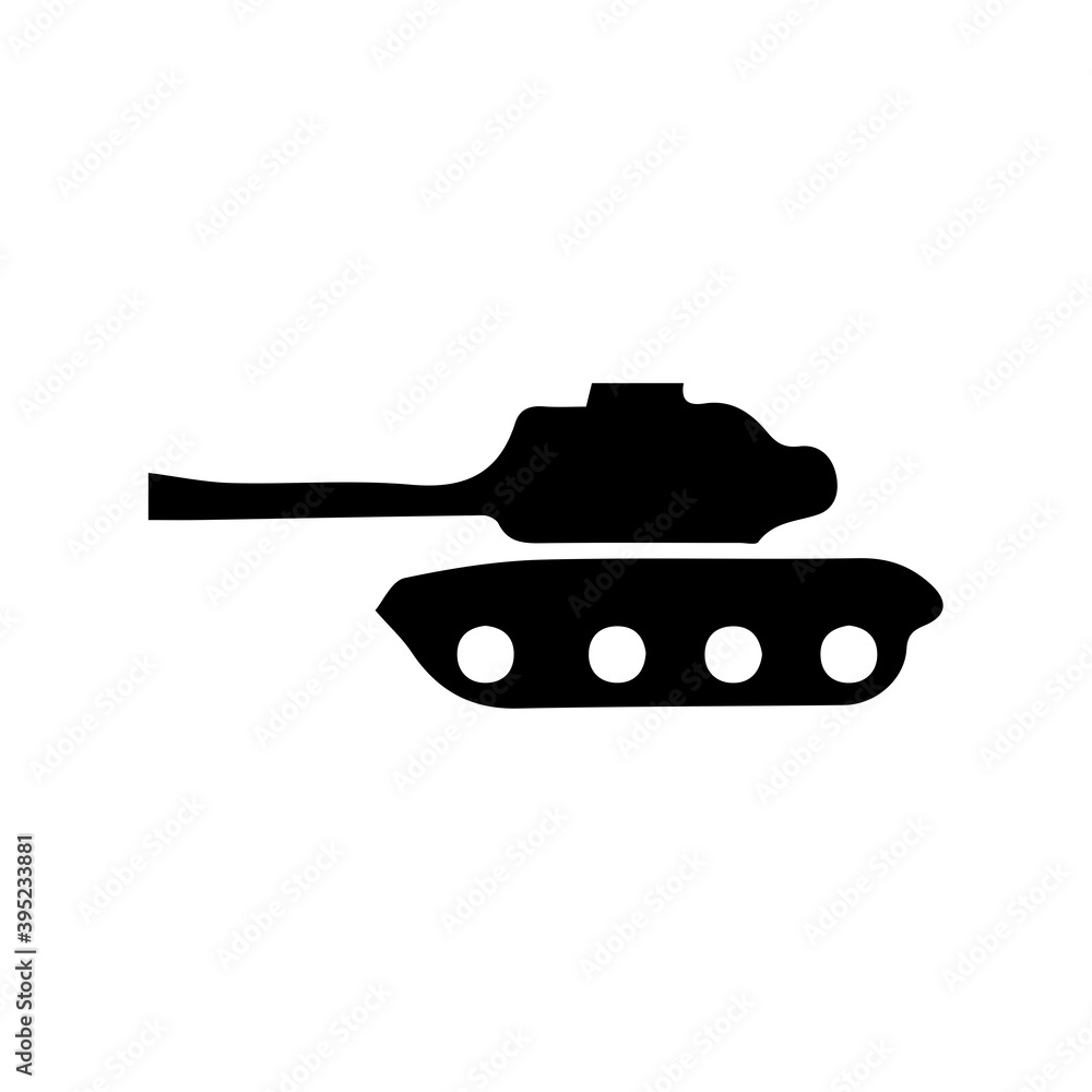 Silhouette of tank on white background Silhouette of tank on white background