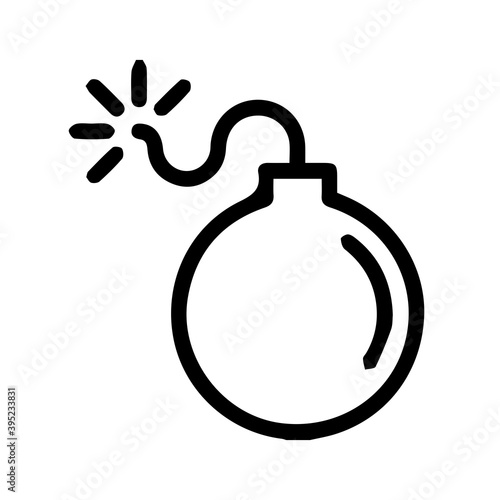 Bomb silhouette on white background.