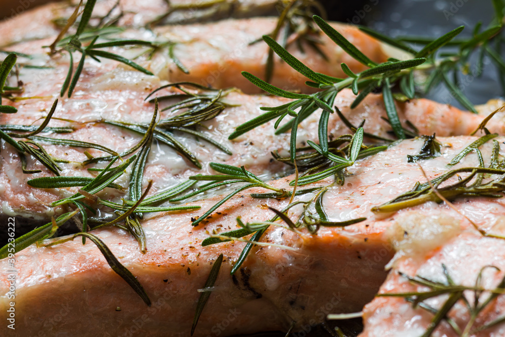 Baked in the oven salmon with rosemary Baked in the oven salmon with rosemary