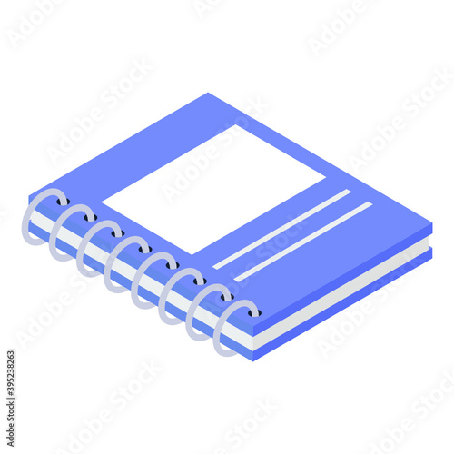 
Attendance register icon in isometric design
