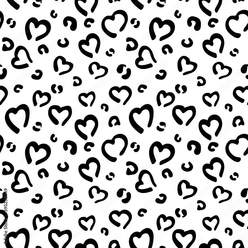 Leopard print with heart patterns, Use for wallpaper, fabric, textile and wrapping Leopard print with heart patterns, Use for wallpaper, fabric, textile and wrapping